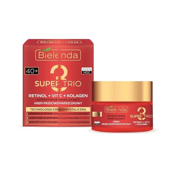 Bielenda Super 3 Trio Rétinol + Vit C+ Collagène 40+ 50 ml