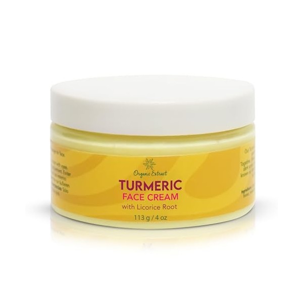 Crème Visage au Curcuma pour les Taches Sombres - 120 ml - Crème Éclaircissante Naturelle pour Atténuer les Cicatrices, Domma