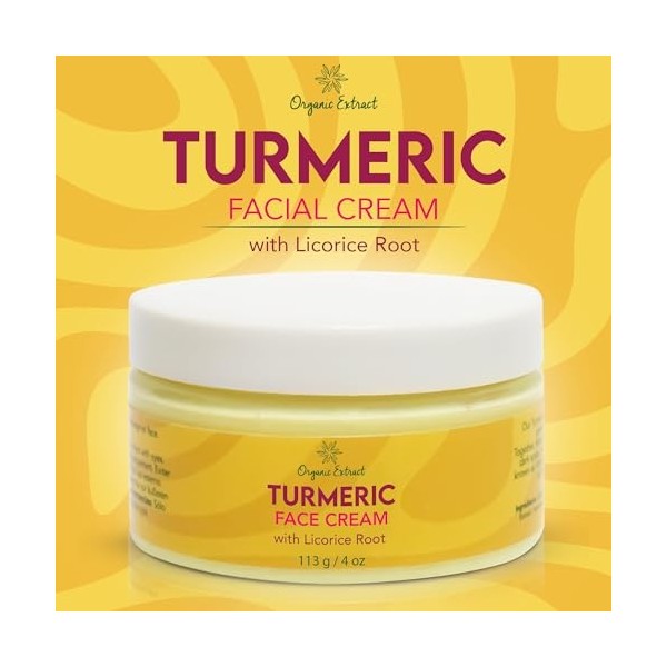 Crème Visage au Curcuma pour les Taches Sombres - 120 ml - Crème Éclaircissante Naturelle pour Atténuer les Cicatrices, Domma