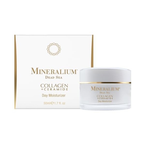 Mineralium - Crème de Jour Hydratante au Collagène Hydrolysé et Céramides - Peau Repulpée et Radieuse - Vitamine C, Huile de 