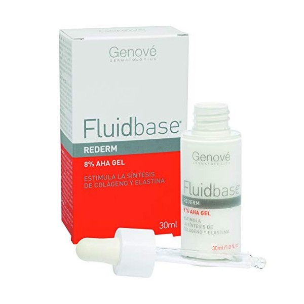 Fluidbase Rederm | 8% AHA Gel Forte | Anti-âge | Peaux sensibles sèches et acnéiques | Laisse la peau douce et lisse | Combat