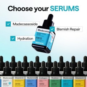 MEDIHEAL Madecassoside Sérum réparateur 30 ml Formule végétalienne Sérum coréen à la niacinamide Sérum hydratant pour le visa