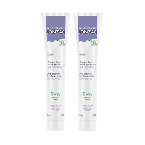 Jonzac soin purifiant anti-imperfections 50ml Lot de 2 Crème Jour et Nuit
