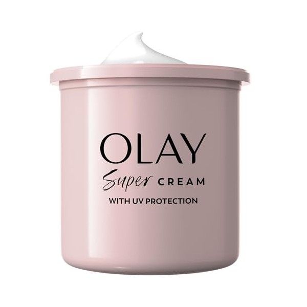 Olay Super Crème Hydratante Pour Le Visage Avec Protection UV SPF30, Recharge, Hydratation Ultra Légère, 50 ml