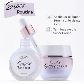 Olay Super Crème Hydratante Pour Le Visage Avec Protection UV SPF30, Recharge, Hydratation Ultra Légère, 50 ml