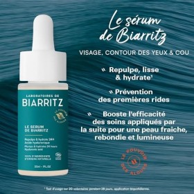 Laboratoires de Biarritz – Le Sérum de Biarritz – Repulpe, Lisse & Hydrate 24H – Formule Vegan – Certifié Bio – Visage, Conto