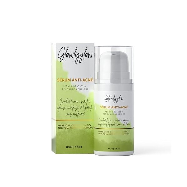 Sérum Anti-Acné 30 ml – Purifie, Apaise & Hydrate | Arbre à Thé, Centella Asiatica, Aloe Vera & Acide Hyaluronique | Peaux Gr