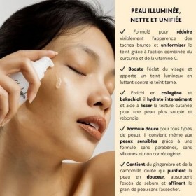 Sérum Anti-Taches au Curcuma GlowlyGlow – Éclat Naturel & Teint Unifié – Hydratant, Apaisant, Vegan – Tous Types de Peaux – 3