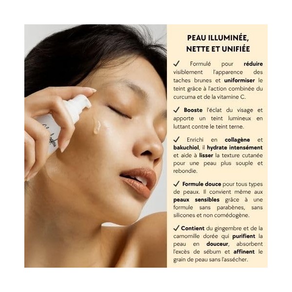 Sérum Anti-Taches au Curcuma GlowlyGlow – Éclat Naturel & Teint Unifié – Hydratant, Apaisant, Vegan – Tous Types de Peaux – 3