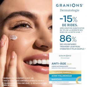 Creme ANTI RIDES Femme - Creme de JOUR - RAFFERMISSANTE - Hydratante Visage Action Anti Ride - Collagene marin, Acide Hyaluro...