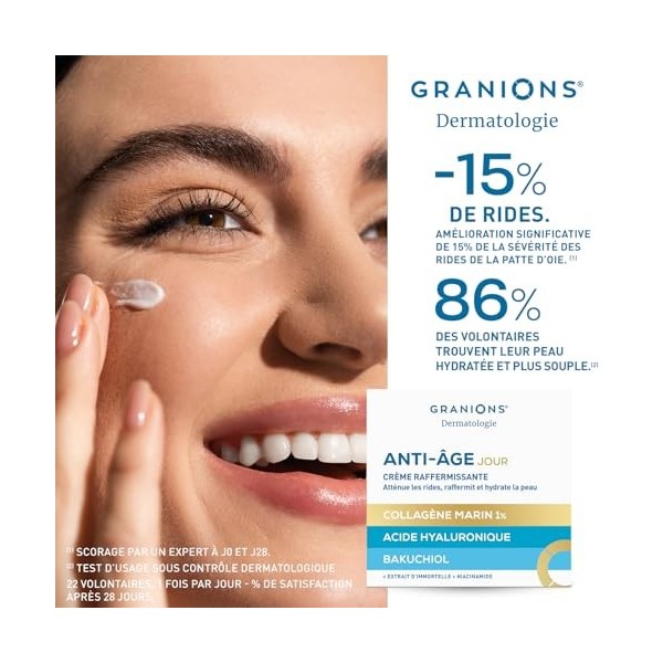Creme ANTI RIDES Femme - Creme de JOUR - RAFFERMISSANTE - Hydratante Visage Action Anti Ride - Collagene marin, Acide Hyaluro...