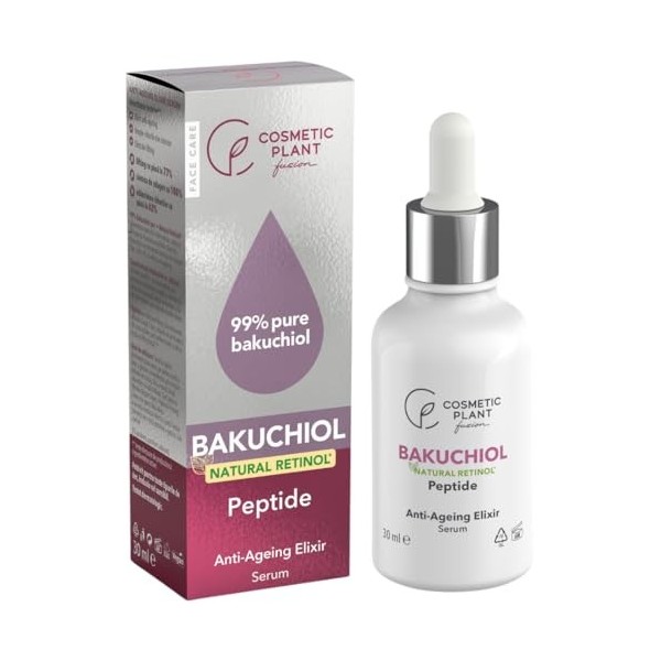 COSMETIC PLANT Sérum anti-âge Elixir 99 % pur BAKUCHIOL rétinol + acide hyaluronique + peptide Sérum anti-âge Effet booster