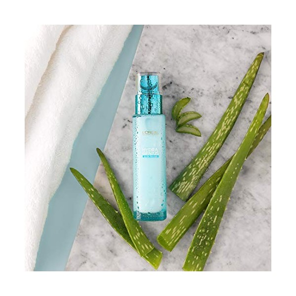 LOréal Paris Fluide Hydratant, Eau dAloès Hydra Genius, Hydratation et Fraîcheur, pour Peaux Normales à Sèches, avec Eau d