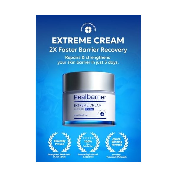 Real Barrier Crème Extreme 50 ml - Crème hydratante riche anti-âge avec acide hyaluronique et céramides - K-Beauty pour peaux