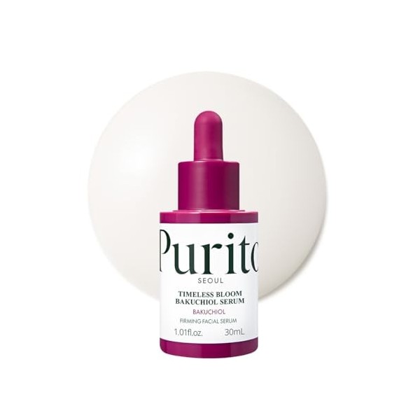 PURITO SEOUL Sérum temporel Bloom Bakuchiol Korean Jeju Hydrangea pour peau sensible, ampoule, réduction de ligne fine, sérum
