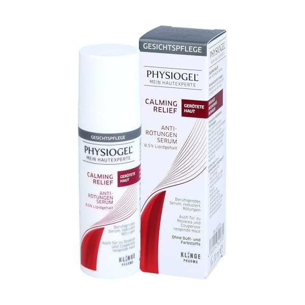 PHYSIOGEL Calming Relief Sérum anti-rougeurs - Soin apaisant du visage pour les peaux sujettes à la rosacée et à la couperose...