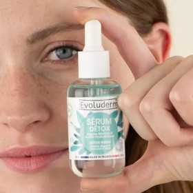 EVOLUDERM – Sérum Détox aux Algues Marines et Acide Hyaluronique - 30 ml - 98% d’Origine Naturelle - Végan - Fabrication Fran