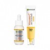 Garnier SkinActive -Coffret Routine Vitamine C-Sérum Anti-Taches Brunes + Fluide Anti-UV Quotidien Invisible-Réduit les Tache