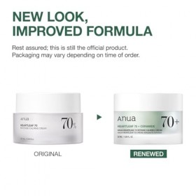 ANUA Heartleaf 70 Crème apaisante intense avec céramide, panthénol, extrait de Heartleaf, soins coréens pour la peau - 50 ml