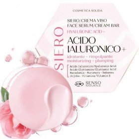 Senso Naturale Sérum Visage Solide Hydratant et Repulpant avec Acide Hyaluronique Pur Concentré et Vitamine E, Crème Visage p