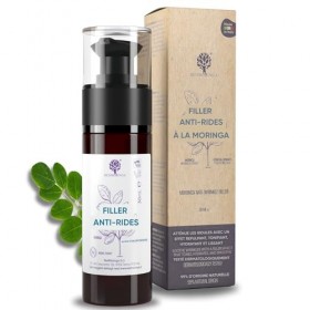RedMoringa Sérum Combleur Anti-Rides - 98% Naturel - Acide Hyaluronique Pur et Moringa Visage - 30 ml - Fabriqué en Italie