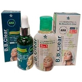 B.B clear huile et sérum eclaircissant anti tâches clarifiant a base de vitamine E et acides des fruits 60ml et 30ml