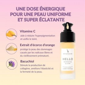 MOTHER NATURE COSMETICS Sérum Visage Vitamine C 30 ml – Acide Hyaluronique – Soin Anti-Âge & Anti-Taches – Hydratant Éclat Pe