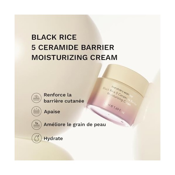 haruharu wonder Black Rice 5 Ceramide Barrier Crème hydratante pour la peau Soin quotidien Hydratation longue durée Soothing 