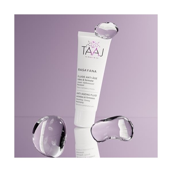 TAAJ | Fluide Anti-Âge Rasayana | Lisse les Rides | Restaure la Fermeté et LÉlasticité de la Peau | Teint plus Lisse | Fabri