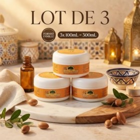 Lot de 3 Crèmes Anti-Rides à l’Huile d’Argan du Maroc – Soin Visage & Contour des Yeux – Jour & Nuit – Hydratant, Nourrissant