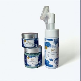 Kit Nila composé de 3 produits, gel nettoyant visage de nila, crème anti-âge, masque au nila
