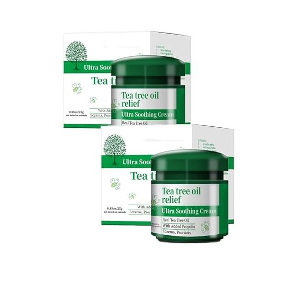 EXQST 25g Huile darbre à thé crème pour Le Visage Huile darbre à thé crème pour Le Corps apaisant hydratant pour la Peau hy