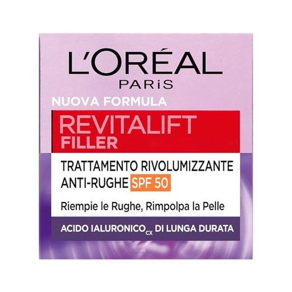 LOreal Revitalift Filler SPF50 con Acido Ialuronico 50ml