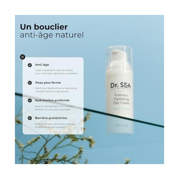 DR. SEA - Crème de Jour Hydratante Prébiotique au Rétinol et Biotine - Anti-Âge & Protectrice - Peaux Matures, Normales à Sèc