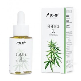 raw Kosmetik Huile de chanvre naturel pour le visage - 30 ml - Huile bio pressée à froid - Idéale pour lacné, leczéma et le