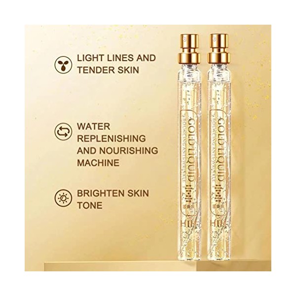 Kit de lifting de protéines combinant fil protéique soluble et nano-essence or, sérum pour le visage doré, fil de soie au col...