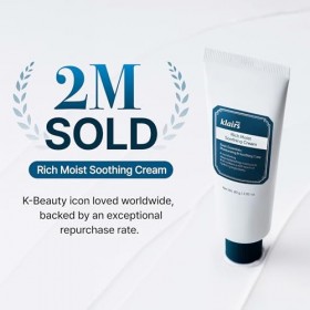 DearKlairs Crème apaisante riche et humide 80 ml, Peau sensible, Hypoallergénique, Centella Asiatica, Ceremide, Hydratant, Hy