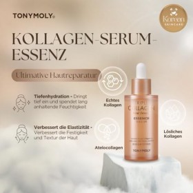 TONYMOLY Triple Collagène Total Tension Essence - Éclaircissant, hydratant, réparateur - Sérum - Soin coréen raffermissant et