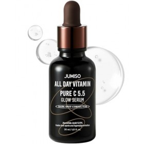 Jumiso All Day Vitamin Pure C 5.5 Glow Serum, L-Ascorbinsäure, Ferulasäure, Tocopherol, Alpha Arbutin, Pure Vitamin C Serum f
