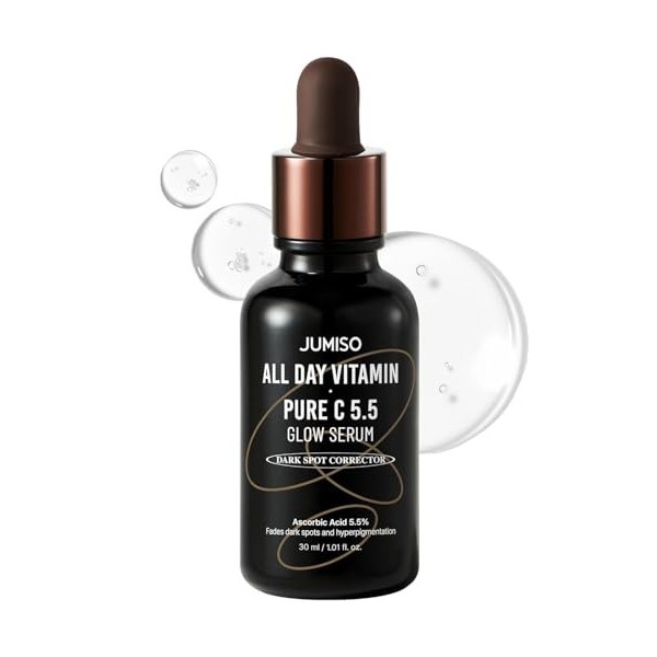 Jumiso All Day Vitamin Pure C 5.5 Glow Serum, L-Ascorbinsäure, Ferulasäure, Tocopherol, Alpha Arbutin, Pure Vitamin C Serum f
