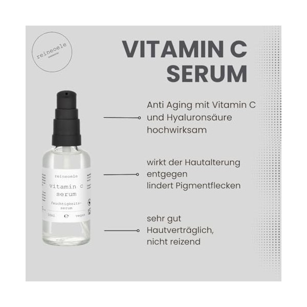 Sérum doux à la vitamine C pour le visage pour une peau radieuse, uniforme et revitalisée, soin du visage très bien toléré pa