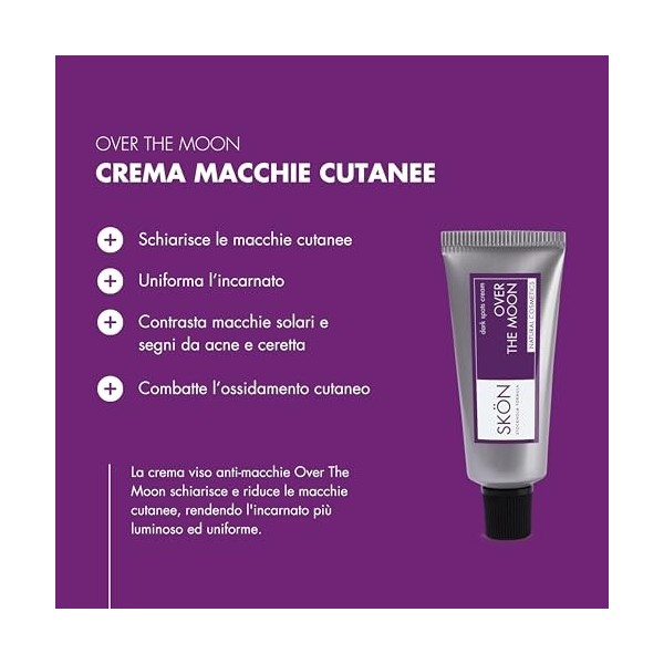 SKÖN | Crème anti-taches pour le visage, Over the Moon, Bio et Vegan, avec vitamine C et niacinamide, éclaircit et réduit les