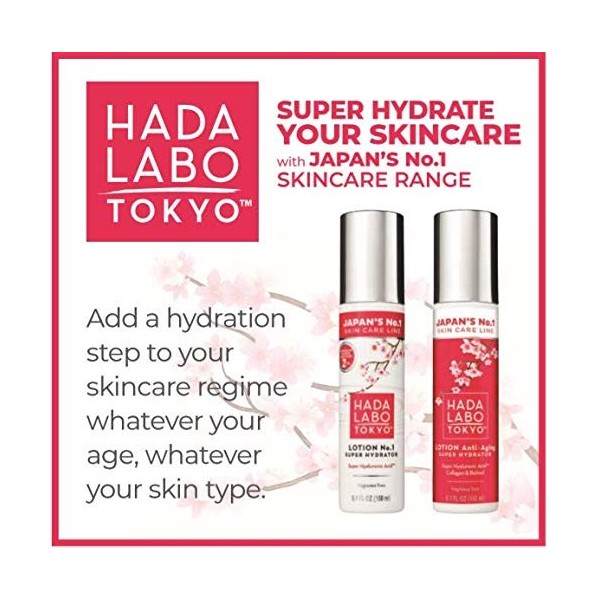 Hada Labo Tokyo White Lotion Visage avec Hyaluronic Acid 150 ml - Skincare Efficace - Crème Hydratante Visage avec - serum Vi