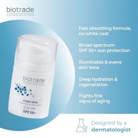 Biotrade Pure Skin Glow Revival Crème de jour anti-âge avec niacinamide et acide hyaluronique pour une hydratation profonde, 