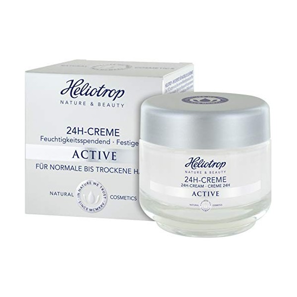 HELIOTROP Crème cosmétique naturelle 24 h avec effet raffermissant, hydratant la peau 24 h et adoucit les rides 50 ml