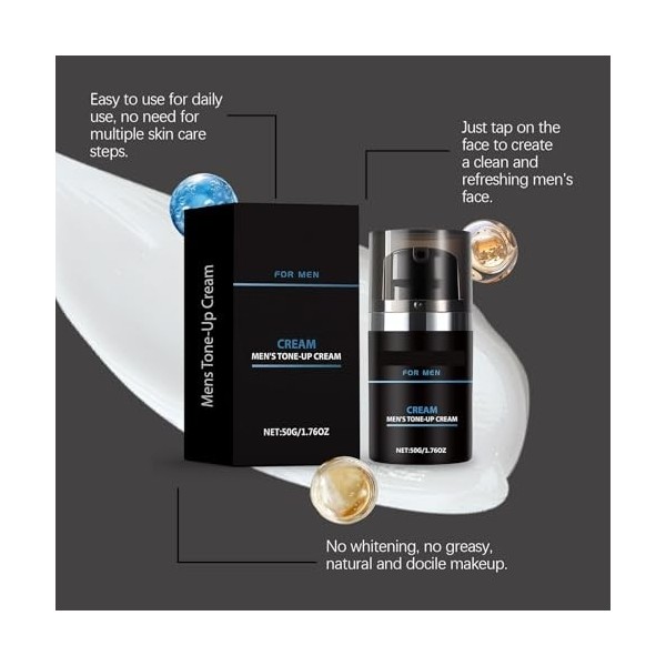 Hydratant Teinté for Hommes – Éclaircit le Teint, Contrôle le Sébum et Hydrate, Couvre Les Pores, Convient Aux Peaux Grasses/...