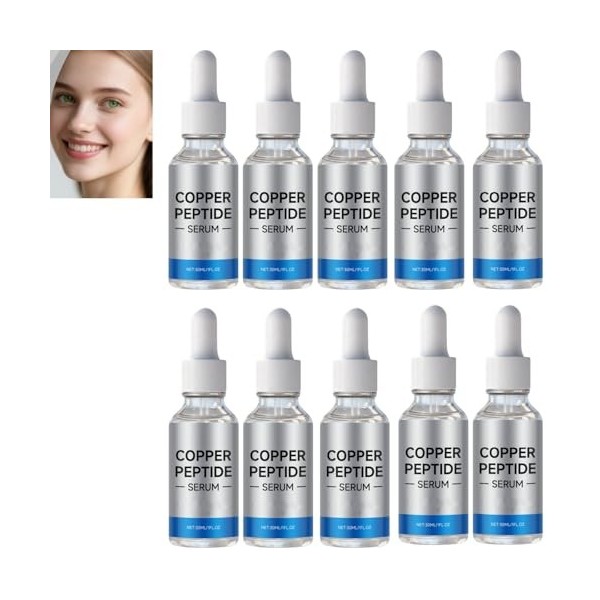 Sérum aux peptides de cuivre pour le visage, anti-âge et augmentation de lélasticité, hydratant pour tous les types de peau ...