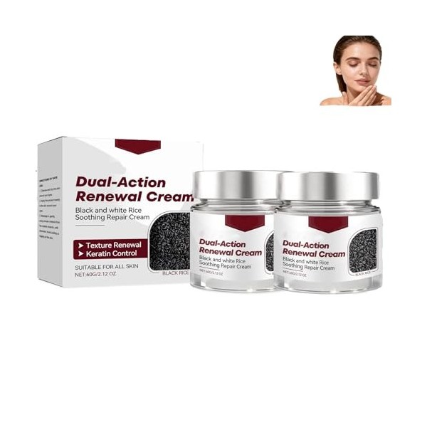 Crème visage au riz noir blanc Crème réparatrice apaisante aus rizs noirs blanc Baume régénérant double action Keratin Erase ...