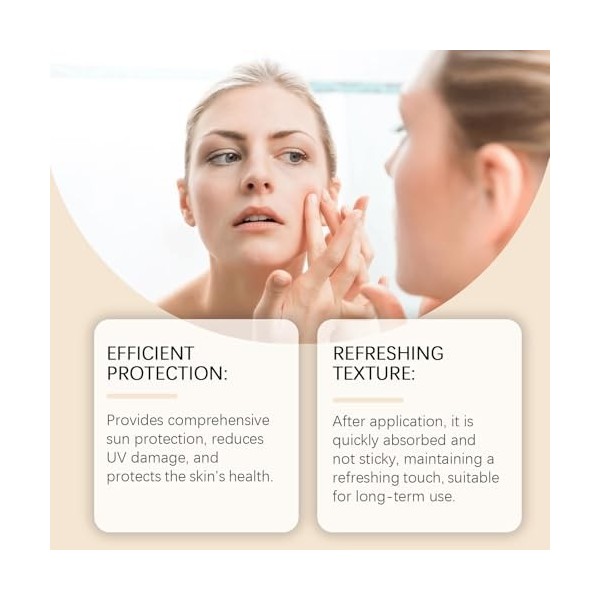 Crème hydratante au riz avec support UV – hydratation quotidienne légère, absorption rapide, texture non grasse pour une sens...