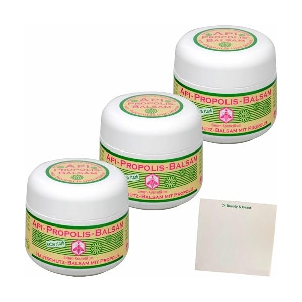 usy Lot de 3 baumes de protection pour la peau Api-Propolis 3 pots de 50 ml + bloc usy